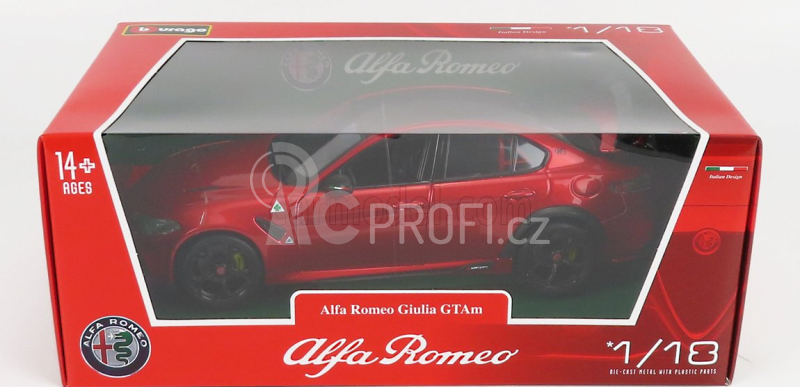 Bburago Alfa romeo Giulia Gtam 2020 1:18 Rosso Gta - Red Met