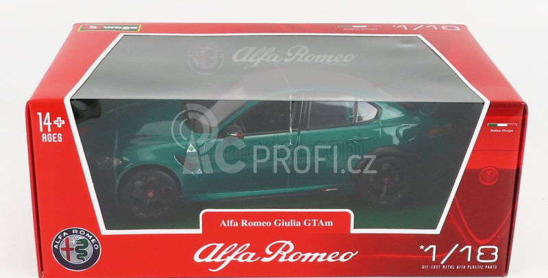 Bburago Alfa romeo Giulia Gtam 2020 1:18 Verde Montreal - Green Met