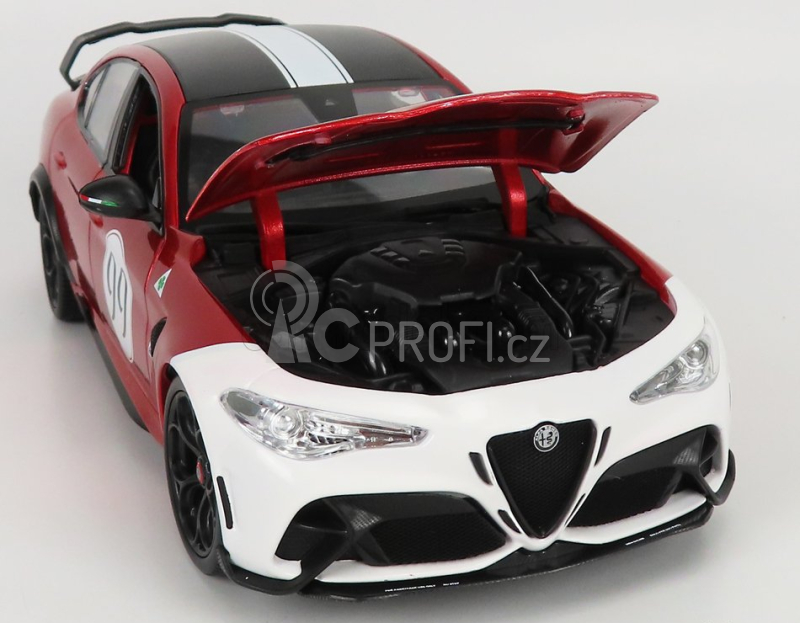 Bburago Alfa romeo Giulia Gtam N 99 Racing 2020 1:18 Alfa Červená Bílá