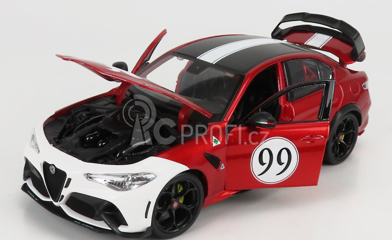 Bburago Alfa romeo Giulia Gtam N 99 Racing 2020 1:18 Alfa Červená Bílá