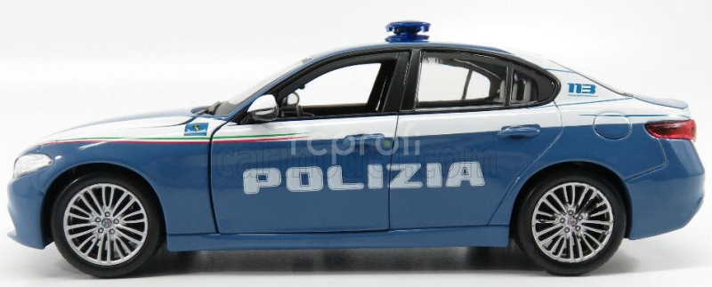 Bburago Alfa romeo Giulia Polizia 2016 1:24 Modrá Bílá