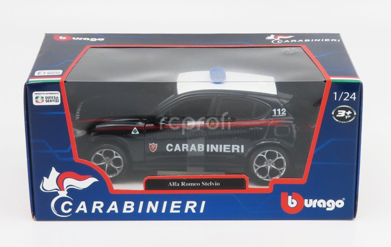 Bburago Alfa romeo Stelvio Carabinieri 2017 1:24 Modrá Bílá