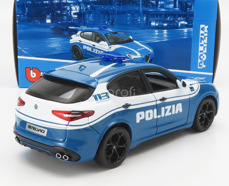 Bburago Alfa romeo Stelvio Polizia 2017 1:24 Světle Modrá