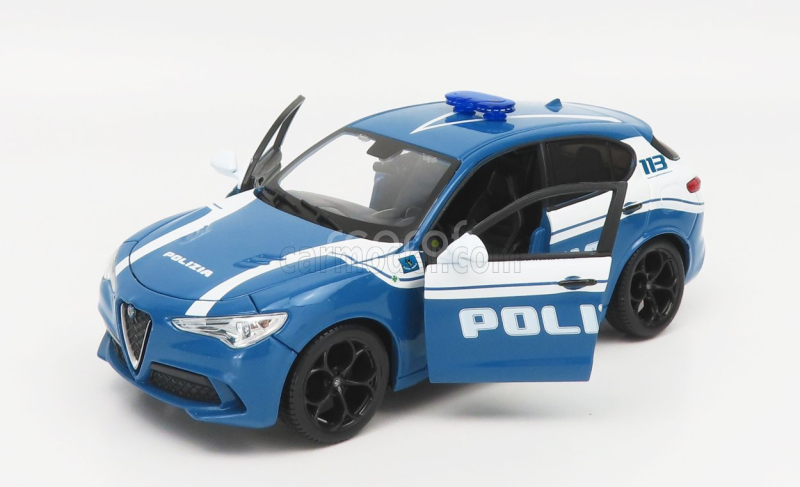 Bburago Alfa romeo Stelvio Polizia 2017 1:24 Světle Modrá