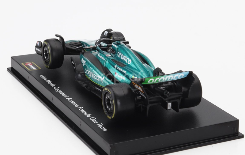 Bburago Aston martin F1  Amr23 Team Aramco Cognizant N 18 Season 2023 Lance Stroll - With Pilot And Showcase 1:43 Zelená