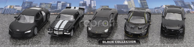 Bburago Audi R8 - Chevrolet Camaro Z/28 - Lamborghini Aventador - Centenario - Ford Usa Mustang 1:64 Black