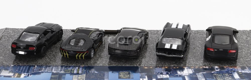 Bburago Audi R8 - Chevrolet Camaro Z/28 - Lamborghini Aventador - Centenario - Ford Usa Mustang 1:64 Black