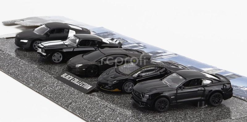 Bburago Audi R8 - Chevrolet Camaro Z/28 - Lamborghini Aventador - Centenario - Ford Usa Mustang 1:64 Black