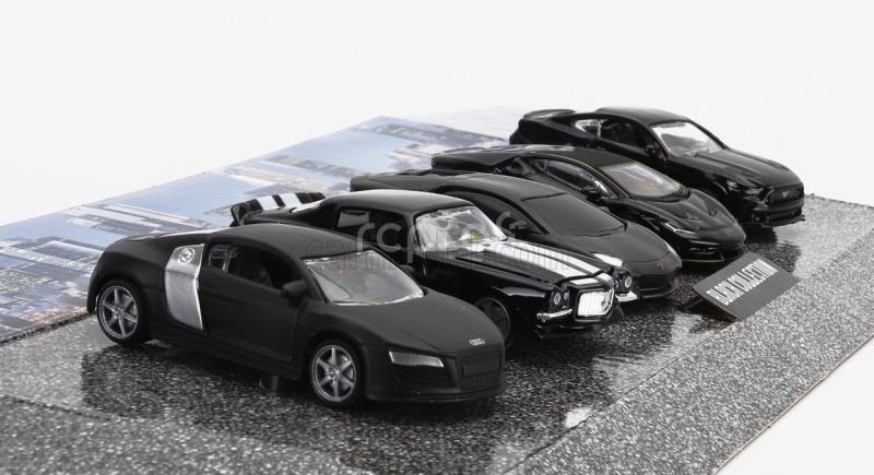 Bburago Audi R8 - Chevrolet Camaro Z/28 - Lamborghini Aventador - Centenario - Ford Usa Mustang 1:64 Black