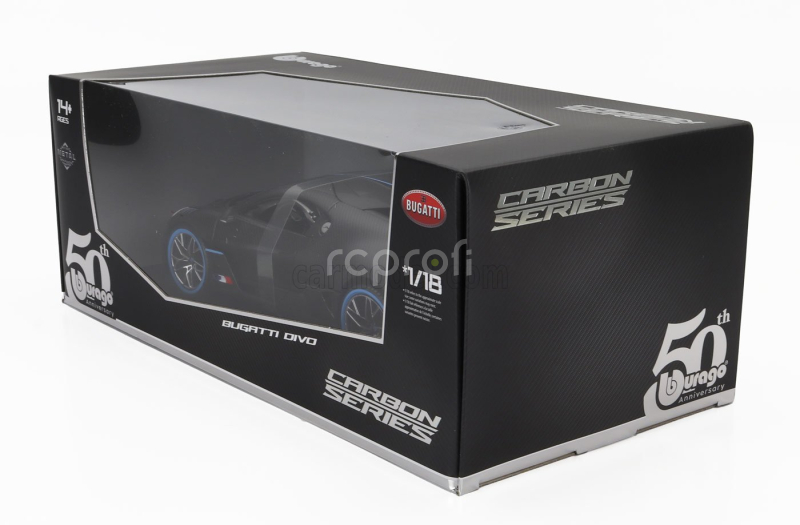 Bburago Bugatti Divo 2018 - 50th Anniversary Bburago 1:18 Matně Černá Uhlíková Vlákna