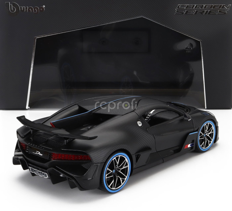 Bburago Bugatti Divo 2018 - 50th Anniversary Bburago 1:18 Matně Černá Uhlíková Vlákna