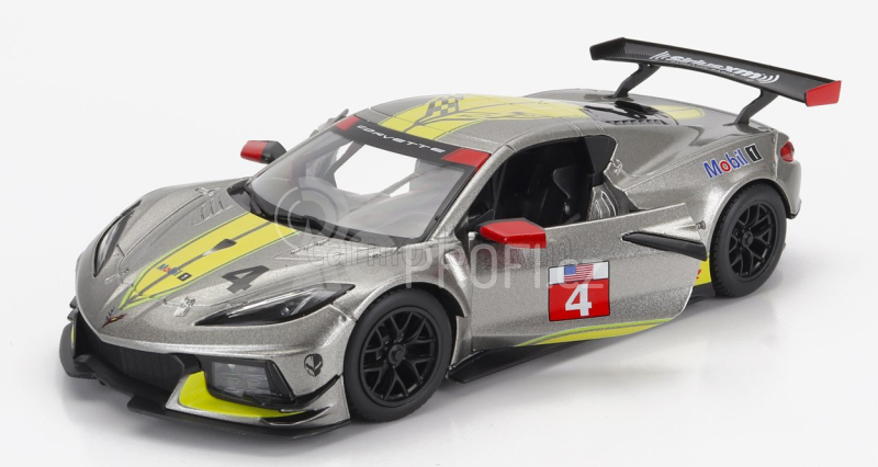 Bburago Chevrolet C8.r 6.2l V8 Team Corvette Racing N 4 Racing 2021 1:24 Šedá Žlutá