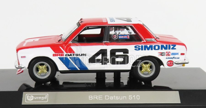 Bburago Datsun 510 Bre N 46 Racing 1972 1:43 Bílá Modrá Červená