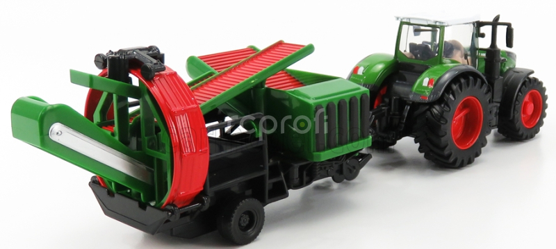 Bburago Fendt Vario 1050 Tractor With Cultivator Trailer 2016 1:50 Zelená Šedá Červená