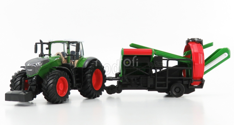 Bburago Fendt Vario 1050 Tractor With Cultivator Trailer 2016 1:50 Zelená Šedá Červená