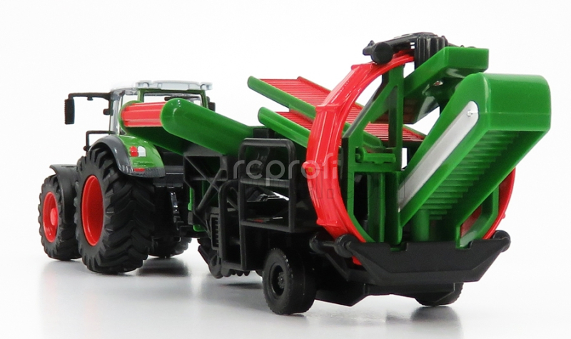 Bburago Fendt Vario 1050 Tractor With Cultivator Trailer 2016 1:50 Zelená Šedá Červená
