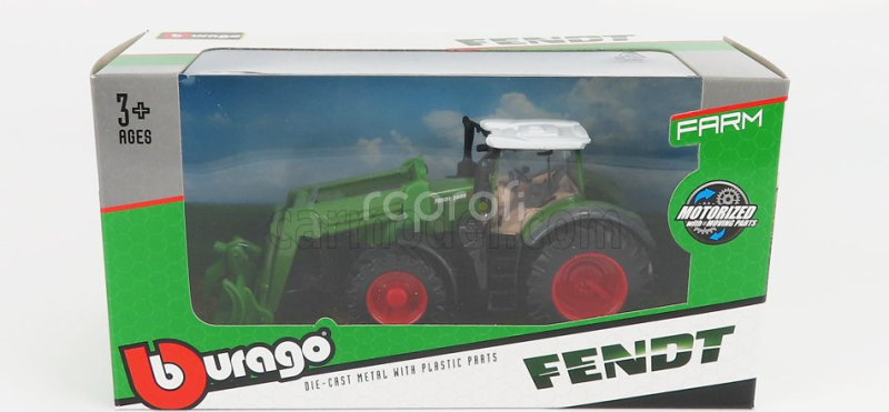 Bburago Fendt Vario 1050 Tractor With Front Logging Grab 2016 1:50 Zelená Šedá Červená