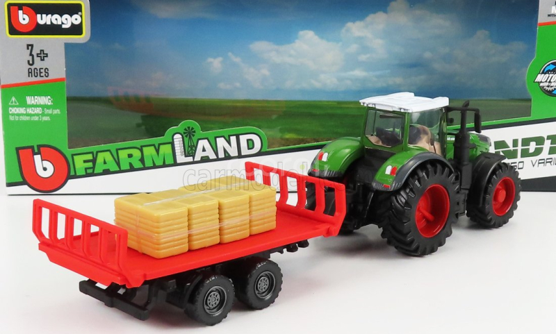 Bburago Fendt Vario 1050 Tractor With Trailer 2016 1:50 Zelená Červená