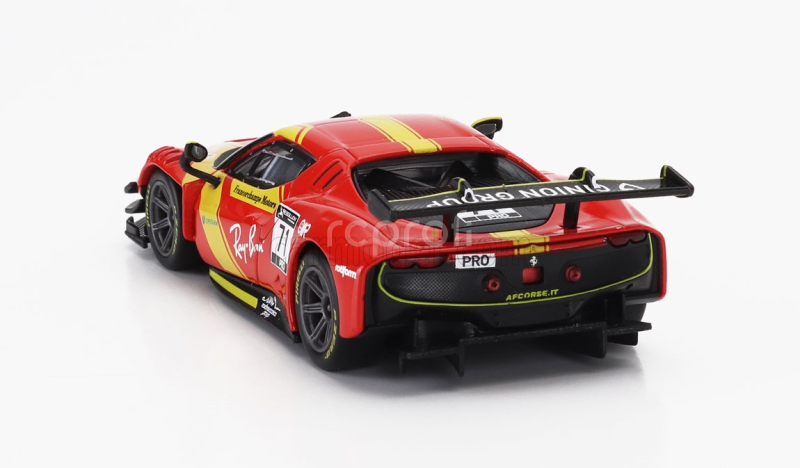 Bburago Ferrari 296 Gt3 3.0l Twin Turbo V6 N 71 Racing 2023 1:43 Červená Žlutá