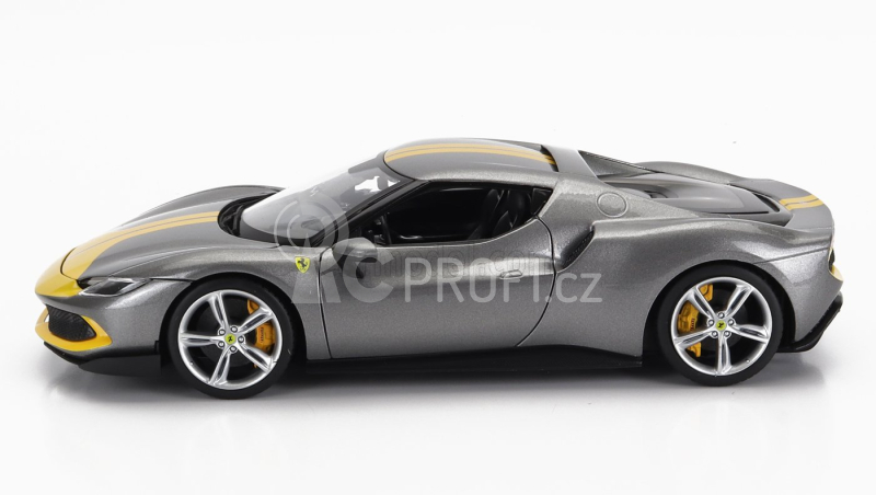 Bburago Ferrari 296 Gtb Assetto Fiorano 2022 1:18 Šedá Žlutá