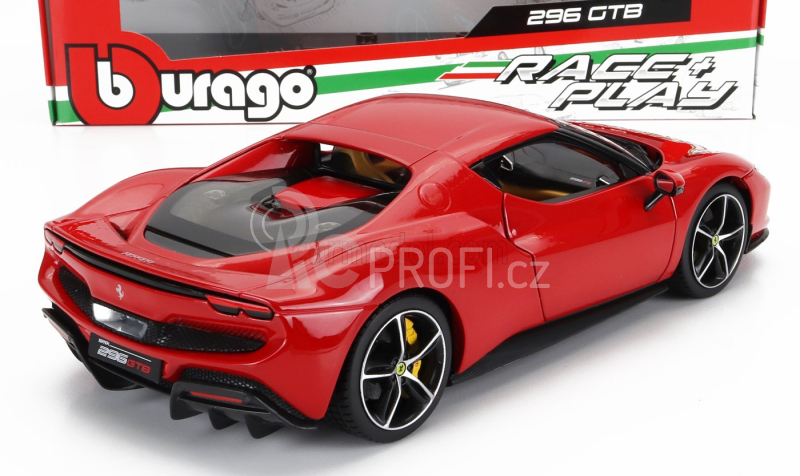 Bburago Ferrari 296 Gtb Hybrid 830hp V6 2021 - Exclusive Carmodel 1:18 Rosso Corsa - Červená