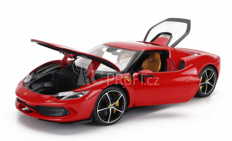 Bburago Ferrari 296 Gtb Hybrid 830hp V6 2021 - Exclusive Carmodel 1:18 Rosso Corsa - Červená