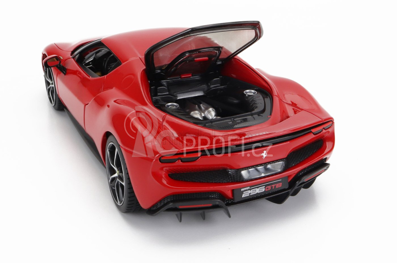 Bburago Ferrari 296 Gtb Hybrid 830hp V6 2021 - Exclusive Carmodel 1:18 Rosso Corsa - Červená