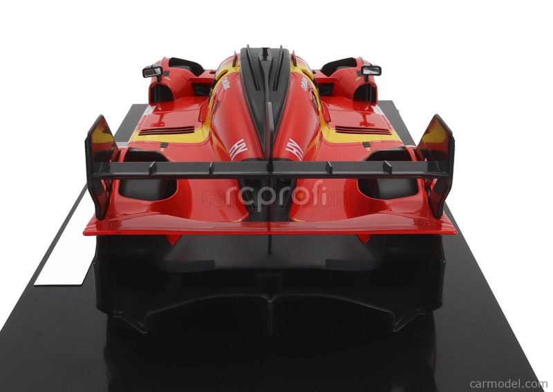 Bburago Ferrari 499p 3.0l Turbo V6 Team Ferrari Af Corse N 51 Winner 24h Le Mans 2023 Alessandro Pier Guidi - James Calado - Antonio Giovinazzi  - With Showcase - Exclusive Carmodel 1:18 Červená Žlutá Černá