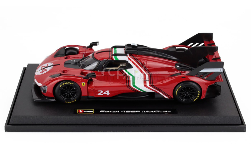 Bburago Ferrari 499p 3.0l Turbo V6 N 24 Modificata 2024 1:18 Červená Žlutá Černá