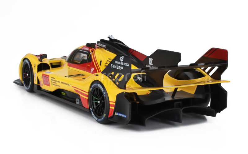 Bburago Ferrari 499p 3.0l Turbo V6 Team Af Corse N  83 24h Le Mans 2024 Robert Kubica - Robert Shwartzman - Yifei Ye 1:18 Žlutá Červená