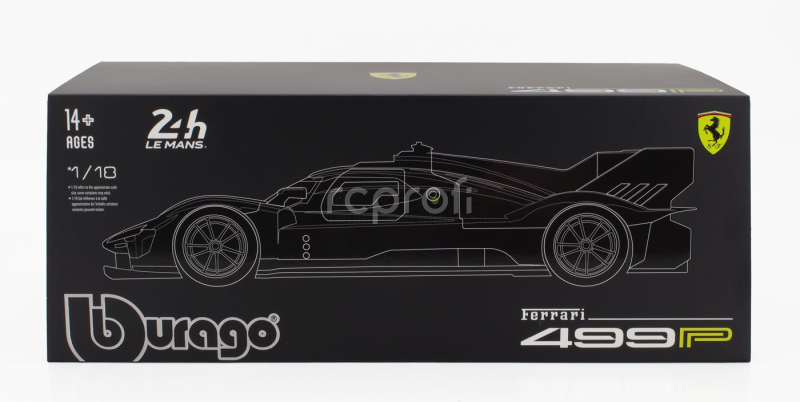 Bburago Ferrari 499p 3.0l Turbo V6 Team Af Corse N  83 24h Le Mans 2024 Robert Kubica - Robert Shwartzman - Yifei Ye - Con Vetrina - With Showcase 1:18 Žlutá Červená