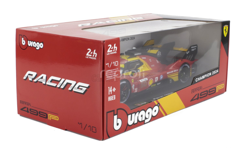 Bburago Ferrari 499p 3.0l Turbo V6 Team Ferrari Af Corse N 50 Winner 24h Le Mans 2024 Antonio Fuoco - Miguel Molina - Nicklas Nielsen 1:18 Red
