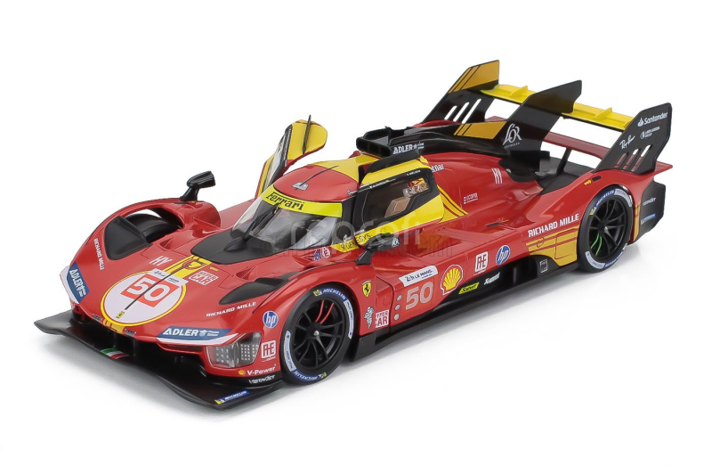 Bburago Ferrari 499p 3.0l Turbo V6 Team Ferrari Af Corse N 50 Winner 24h Le Mans 2024 Antonio Fuoco - Miguel Molina - Nicklas Nielsen 1:24 Red