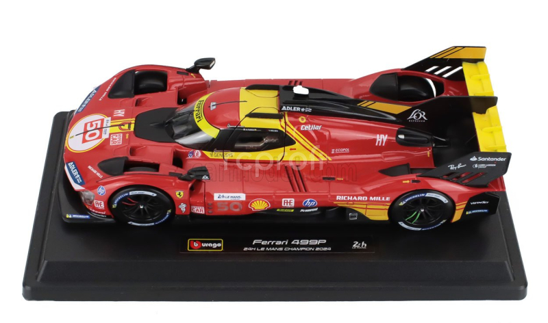 Bburago Ferrari 499p 3.0l Turbo V6 Team Ferrari Af Corse N 50 Winner 24h Le Mans 2024 Antonio Fuoco - Miguel Molina - Nicklas Nielsen 1:24 Red