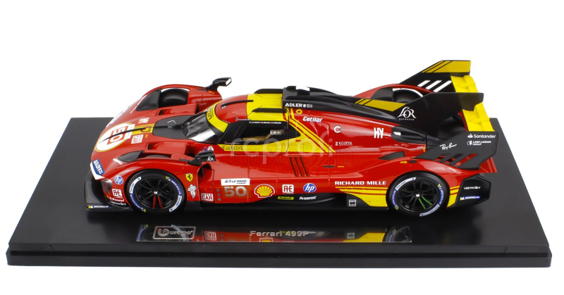 Bburago Ferrari 499p 3.0l Turbo V6 Team Ferrari Af Corse N 50 Winner 24h Le Mans 2024 Antonio Fuoco - Miguel Molina - Nicklas Nielsen - Con Vetrina - With Showcase 1:18 Red