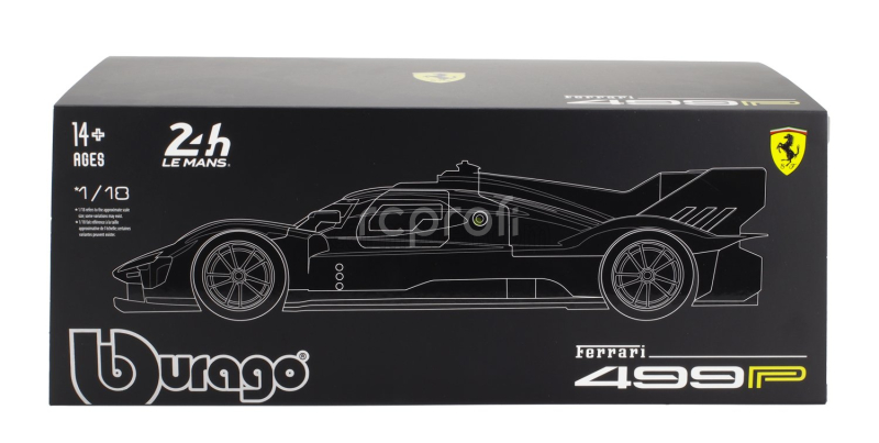 Bburago Ferrari 499p 3.0l Turbo V6 Team Ferrari Af Corse N 50 Winner 24h Le Mans 2024 Antonio Fuoco - Miguel Molina - Nicklas Nielsen - Con Vetrina - With Showcase 1:18 Red
