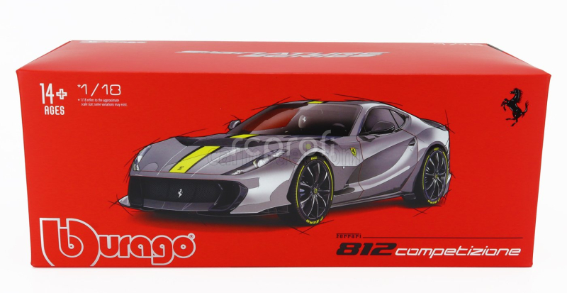 Bburago Ferrari 812 Competizione 2021 1:18 Grigio Coburn Žlutá - Grey Met