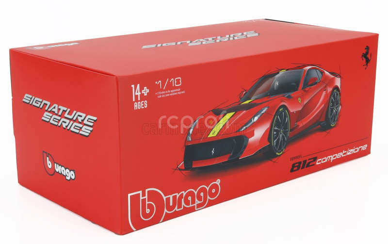 Bburago Ferrari 812 Competizione 2021 1:18 Rosso Corsa - Červenožlutá