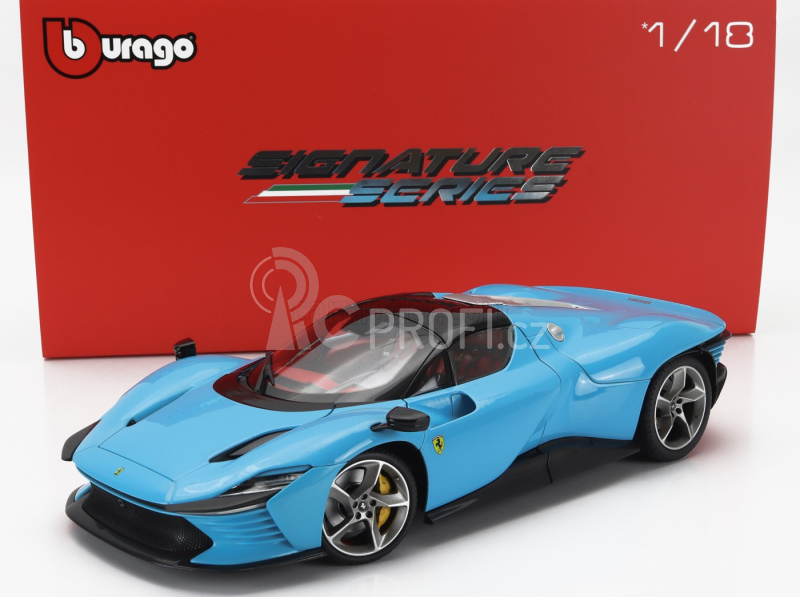 Bburago Ferrari Daytona Sp3 Closed Roof 2022 - Con Vetrina - With Showcase - Exclusive Carmodel 1:18 Střední Modrá