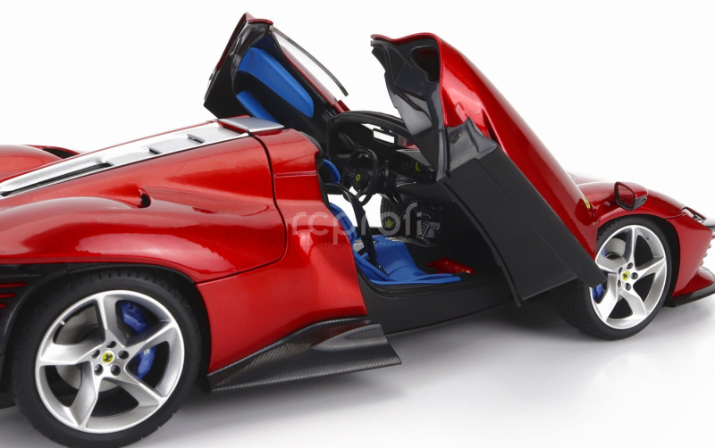 Bburago Ferrari Daytona Sp3 Spider Open Roof 2022 1:18 Rosso Magma - Červený Met