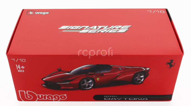 Bburago Ferrari Daytona Sp3 Spider Open Roof 2022 1:18 Rosso Magma - Červený Met