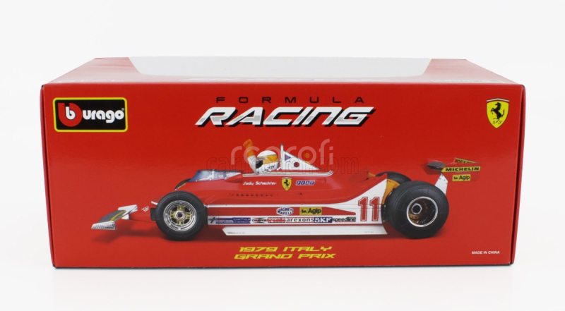 Bburago Ferrari F1  312t4 N 11 Winner Gp Monza Jody Scheckter (with Pilot Figure) 1979 World Champion 1:18 Red