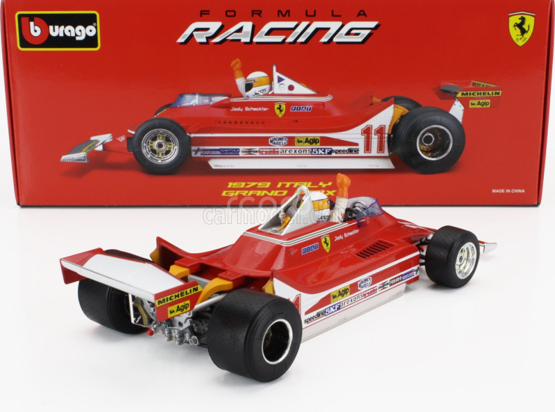Bburago Ferrari F1  312t4 N 11 Winner Gp Monza Jody Scheckter (with Pilot Figure) 1979 World Champion 1:18 Red