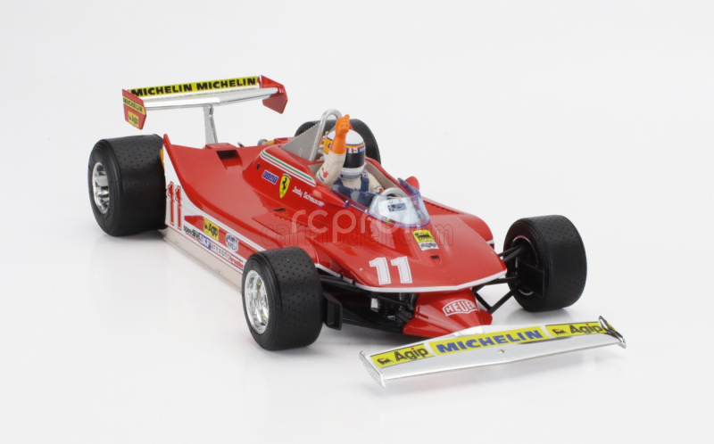 Bburago Ferrari F1  312t4 N 11 Winner Gp Monza Jody Scheckter (with Pilot Figure) 1979 World Champion 1:18 Red