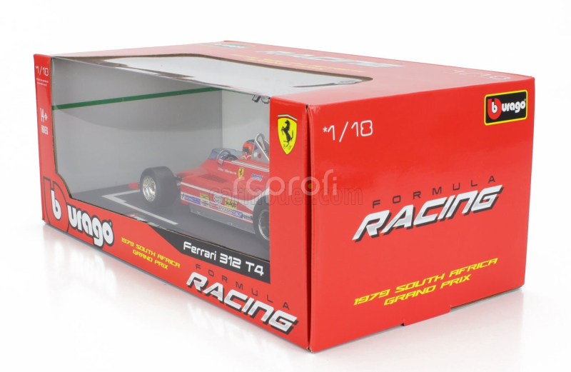 Bburago Ferrari F1  312t4 N 12 Winner South Africa Gp Kyalami (with Pilot) 1979 Gilles Villeneuve 1:18 Red