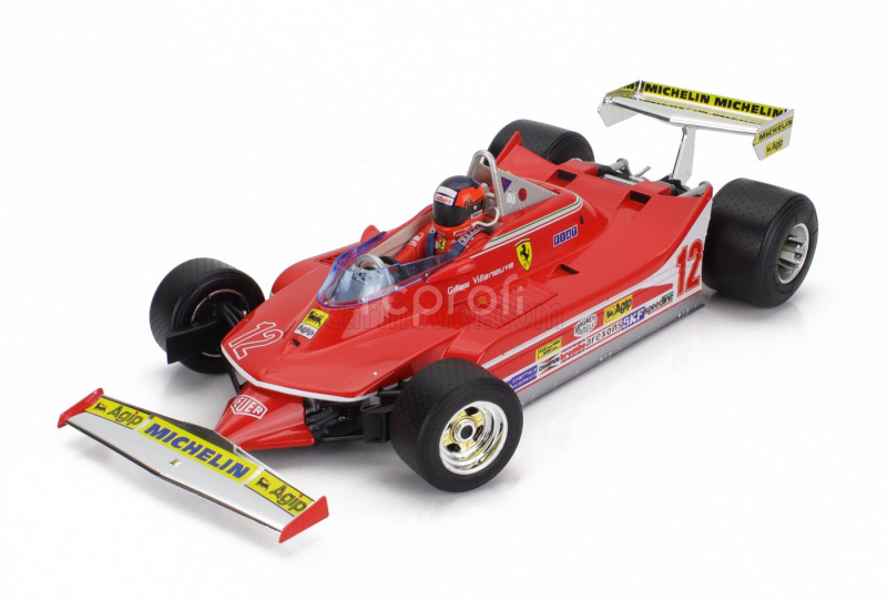 Bburago Ferrari F1  312t4 N 12 Winner South Africa Gp Kyalami (with Pilot) 1979 Gilles Villeneuve 1:18 Red