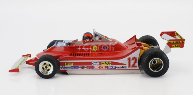 Bburago Ferrari F1  312t4 N 12 Winner Watkins Glen Gp Usa (with Pilot Figure And Rain Wheels) 1979 Gilles Villeneuve 1:18 Red