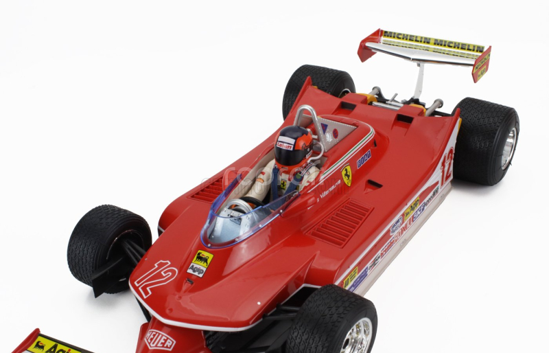 Bburago Ferrari F1  312t4 N 12 Winner Watkins Glen Gp Usa (with Pilot Figure And Rain Wheels) 1979 Gilles Villeneuve 1:18 Red