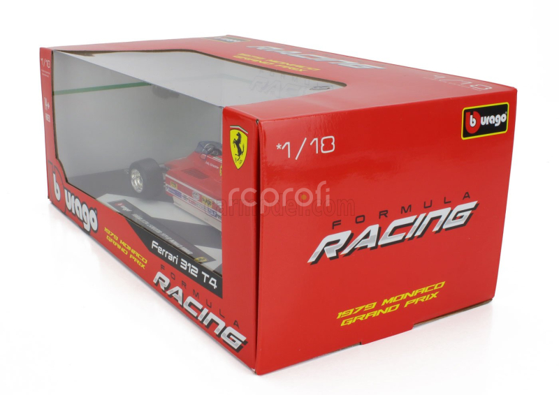 Bburago Ferrari F1  312t4 Short Tail N 11 Winner Monaco Gp Jody Scheckter (with Pilot) 1979 World Champion 1:18 Red