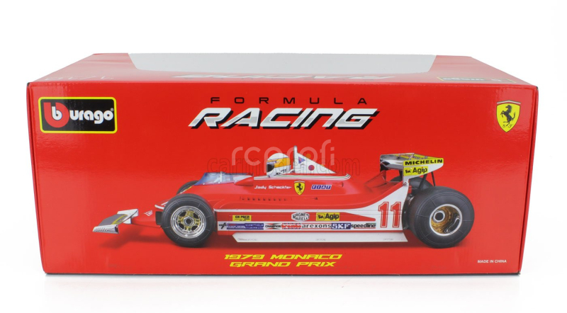 Bburago Ferrari F1  312t4 Short Tail N 11 Winner Monaco Gp Jody Scheckter (with Pilot) 1979 World Champion 1:18 Red